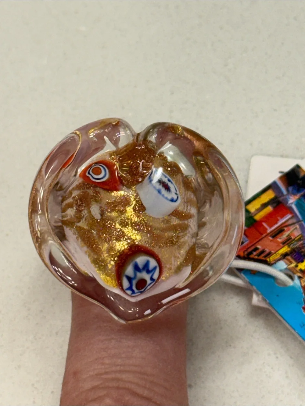 MADE IN ITALY MURANO Glass Statement Ring size 8 NWT